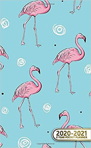 2020-2021 Pocket Planner: Cute Jungle Two-Year (24 Months) Monthly Pocket Planner & Agenda | 2 Year Organizer with Phone Book, Password Log & Notebook | Nifty Blue & Flamingo Pattern