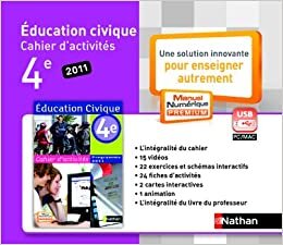 Cahier Education civique 4e - manuel numérique enrichi - clé USB - tarif non adoptant (EDUCATION CIVIQUE COLLEGE)