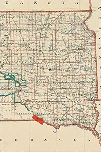 1892 Map of South Dakota - A Poetose Notebook / Journal / Diary (50 pages/25 sheets) (Poetose Notebooks) indir