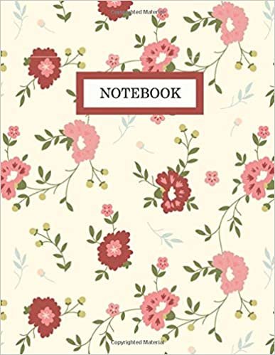 Notebook: Vintage Floral Design (8.5 x 11 Inches) indir