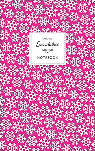Christmas Snowflake Notebook - Ruled Pages - 5x8: (Christmas Magenta Edition) Fun notebook 96 ruled/lined pages (5x8 inches / 12.7x20.3cm / Junior Legal Pad / Nearly A5)