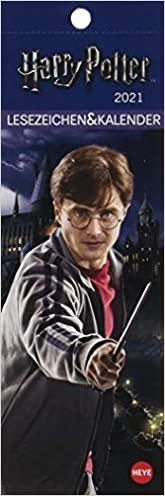 Harry Potter Lesezeichen & Kalender 2021 mit Monatskalendarium - perforierte Kalenderblätter zum Heraustrennen - zum Aufstellen oder Aufhängen - Format 6 x 18 cm