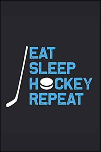 Eat sleep hockey repeat: Lined Notebook Journal ToDo Exercise Book or Diary (6" x 9" inch) with 120 pages