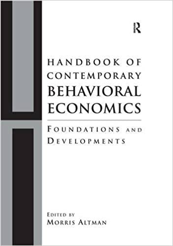 Handbook of Contemporary Behavioral Economics: Foundations and Developments