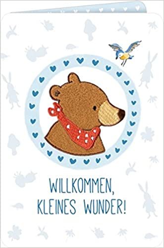 Grußkarten - BabyBär - Willkommen, kleines Wunder! (blau) indir
