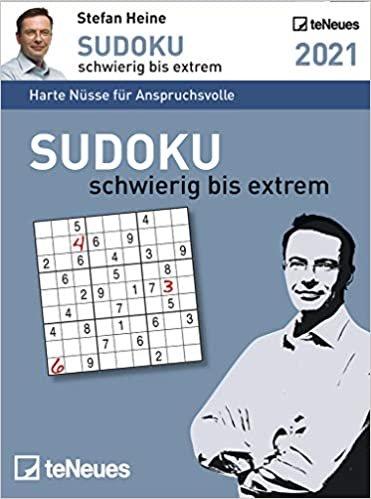 Stefan Heine Sudoku schwierig bis extrem 2021 - Tagesabreißkalender -11,8x15,9 - Rätselkalender - Sudokukalender