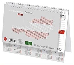 Schreibtischkalender 2021 Österreich klein - Splintenkalender mit Wochenkalendarium und Spiralbindung - Format 24 x 18 cm indir