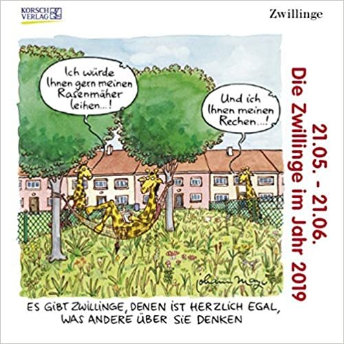 Zwillinge Minikalender 2019: Sternzeichen-Cartoonkalender