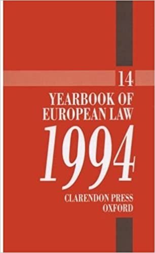 Yearbook of European Law 1994 Volume 14:: Vol 14 (Yearbook European Law)
