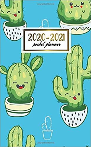 2020-2021 Pocket Planner: Nifty Two-Year (24 Months) Monthly Pocket Planner and Agenda | 2 Year Organizer with Phone Book, Password Log & Notebook | Cute Smiling Cactus In Pots Print