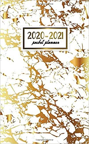 2020-2021 Pocket Planner: Nifty Two-Year (24 Months) Monthly Pocket Planner and Agenda | 2 Year Organizer with Phone Book, Password Log & Notebook | Cute Marble & Gold Pattern indir