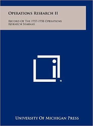Operations Research II: Record of the 1957-1958 Operations Research Seminar