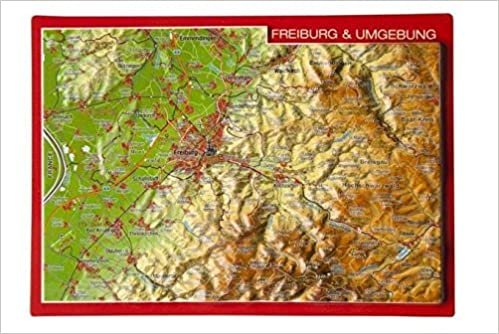 Reliefpostkarte Freiburg und Umgebung indir