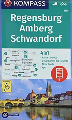 KOMPASS Wanderkarte Regensburg, Amberg, Schwandorf: 4in1 Wanderkarte 1:50000 mit Aktiv Guide und Detailkarten inklusive Karte zur offline Verwendung ... (KOMPASS-Wanderkarten, Band 176)