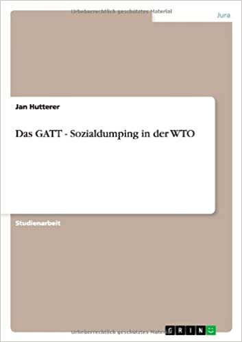 Das GATT - Sozialdumping in der WTO indir