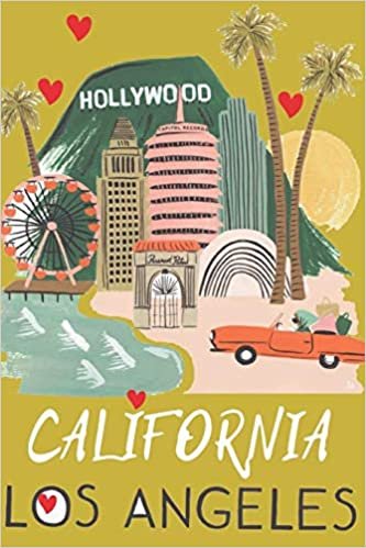 Los Angeles: Journal Notebook, Vintage California Notepad, Gifts for a Traveler, Holliwood, Light Lined LA City Diary for Drawing Writing , Beach Palm ... Boys Women s Tourists, 110 pages 6x9