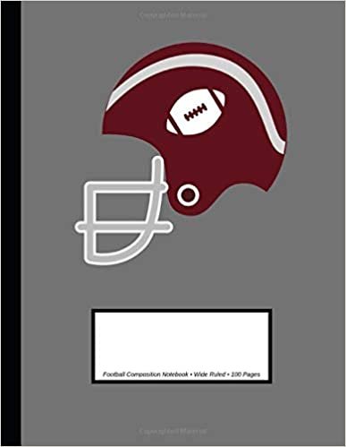 Football Composition Notebook: Wide Ruled, 100 Pages, One Subject Notebook, Maroon (Large, 8.5 x 11 inches)