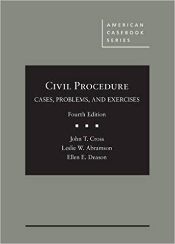 Cross, J: Civil Procedure (American Casebook)