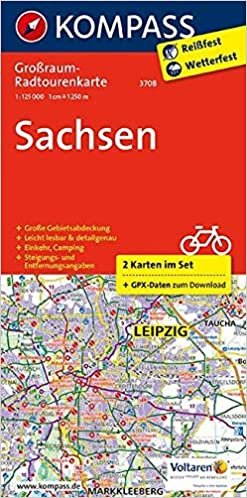 Sachsen: Großraum-Radtourenkarte 1:125000, GPX-Daten zum Download (KOMPASS-Großraum-Radtourenkarte, Band 3708)