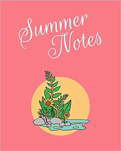 Summer Notes: Pink Retro Themed Blank Lined Journal, 120 Pages, 8"x10"