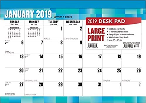 Large Print 2019 Pad Calendar indir