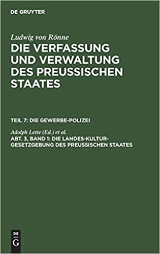 Die Landes-Kultur-Gesetzgebung des Preußischen Staates