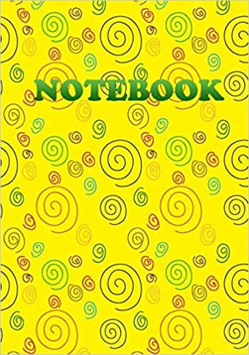 Notebook: Colored Swirls on Yellow Background