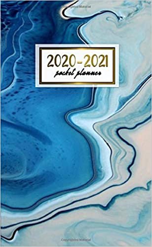 2020-2021 Pocket Planner: Nifty Blue Two-Year (24 Months) Monthly Pocket Planner and Agenda | 2 Year Organizer with Phone Book, Password Log & Notebook | Trendy Ebru Marble Print indir