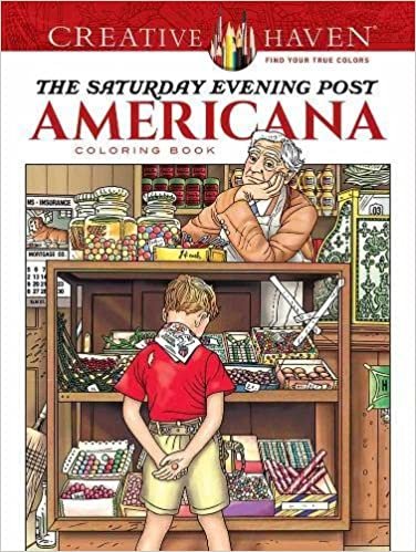 Creative Haven The Saturday Evening Post Americana Coloring Book (Adult Coloring) (Creative Haven Coloring Books) indir