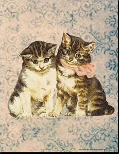 Two Cute Kittens Blank Book Lined 8.5 by 11: 8.5 by 11 inch 100 page lined blank book suitable as a journal, notebook, or diary with a vintage ... alternative for cats with feline leukemia. indir