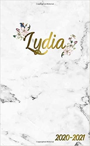 Lydia 2020-2021: 2 Year Monthly Pocket Planner & Organizer with Phone Book, Password Log and Notes | 24 Months Agenda & Calendar | Marble & Gold Floral Personal Name Gift for Girls and Women