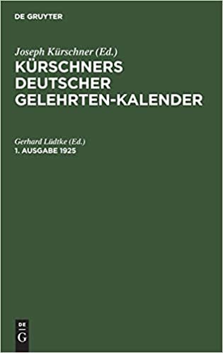 Kürschners Deutscher Gelehrten-Kalender. 1. Ausgabe 1925