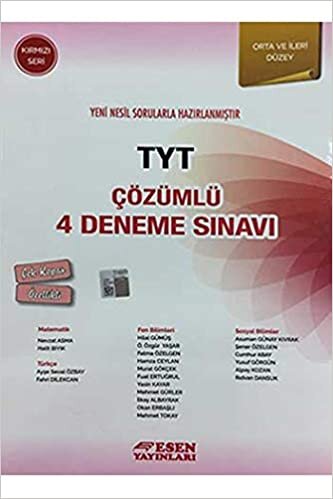 Esen TYT Çözümlü 4 Deneme Sınavı Kırmızı Seri Yeni: Çek Kopar Özellikli