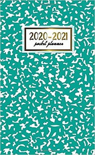 2020-2021 Pocket Planner: 2 Year Pocket Monthly Organizer & Calendar | Cute Two-Year (24 months) Agenda With Phone Book, Password Log and Notebook | Abstract Teal & White Pattern indir