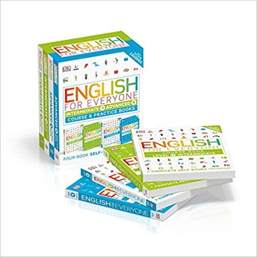 English for Everyone: Intermediate and Advanced Box Set: Course and Practice Books Four-Book Self-Study Program indir