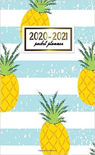 2020-2021 Pocket Planner: 2 Year Pocket Monthly Organizer & Calendar | Cute Lined Two-Year (24 months) Agenda With Phone Book, Password Log and Notebook | Pretty Jungle Pineapple Print