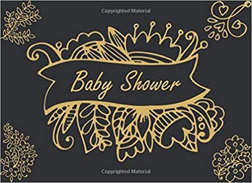 Baby Shower: Beautiful Navy Flower Cover Baby Shower Guest Book With Advice Pages, Names & Best Wishes For Baby