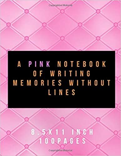 A Pink Notebook Of Writing Memories Without Lines: Journals To Write In Unlined For Women Teen Girls Unruled Notebook Thick Paper 8.5 X 11 100 Sheets