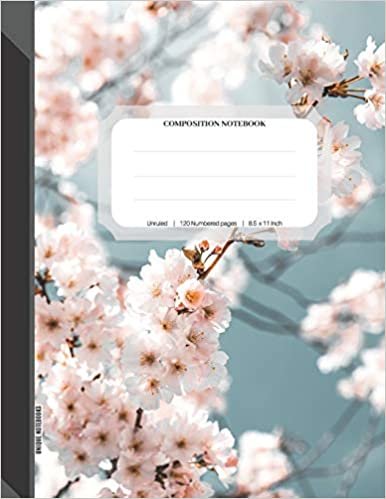 Unruled Composition Notebook: Cute Composition Notebook, 120 Unlined Pages, Large Notebook 8.5" x 11" (21.59 x 27.94 cm), Pages Numbered, Draw and Write Journal, Flowers Pattern Soft Matte Cover