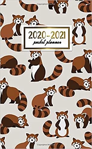 2020-2021 Pocket Planner: 2 Year Pocket Monthly Organizer & Calendar | Two-Year (24 months) Agenda With Phone Book, Password Log and Notebook | Cute Red Panda Bear