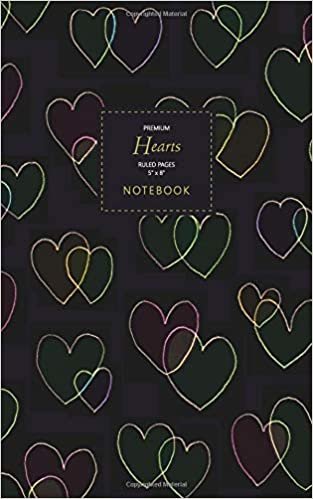 Hearts Notebook - Ruled Pages - 5x8 - Premium: (Crayon Edition) Fun notebook 96 ruled/lined pages (5x8 inches / 12.7x20.3cm / Junior Legal Pad / Nearly A5)