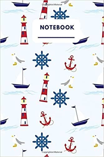 Notebook: Seagull, Ship, Sailor, Seaside Notebook for Kids, Notebook for Students, Notebook for Coloring Drawing and Writing (110 Pages, Lined, 6 x 9) indir