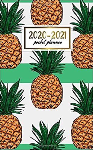 2020-2021 Pocket Planner: Pretty Lined Two-Year Monthly Pocket Planner and Organizer | 2 Year (24 Months) Agenda with Phone Book, Password Log & Notebook | Cute Cartoon Jungle Pineapple