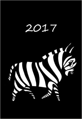 Mini Kalender 2017 - Zebra Black: ca. DIN A6, 1 Woche pro Seite
