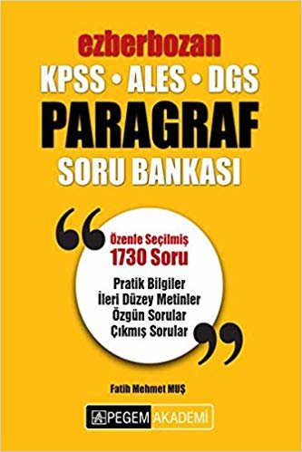 2018 Ezberbozan - KPSS ALES DGS  Paragraf Soru Bankası: Özenle Seçilmiş 1730 Soru