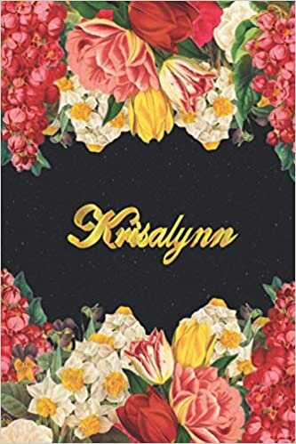 Krisalynn: Lined Notebook / Journal with Personalized Name, & Monogram initial K on the Back Cover, Floral cover, Gift for Girls & Women indir