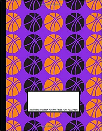 Basketball Composition Notebook: Wide Ruled | 100 Pages | One Subject Notebook | Purple (8.5 x 11 inches)