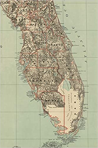 1879 Map of Florida - A Poetose Notebook / Journal / Diary (50 pages/25 sheets) (Poetose Notebooks) indir