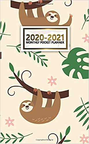 2020-2021 Monthly Pocket Planner: 2 Year Pocket Monthly Organizer & Calendar | Nifty Two-Year (24 months) Agenda With Phone Book, Password Log and Notebook | Cute Tropical Sloth Print