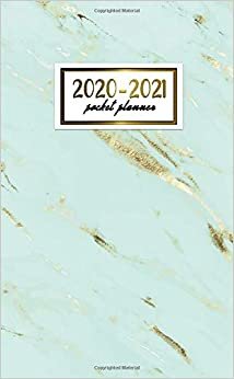 2020-2021 Pocket Planner: 2 Year Pocket Monthly Organizer & Calendar | Cute Two-Year (24 months) Agenda With Phone Book, Password Log and Notebook | Nifty Turquoise & Gold Marble Pattern indir